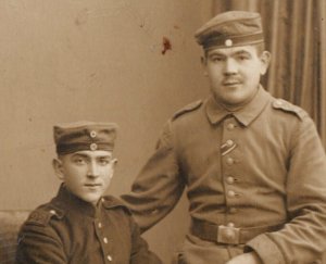 RPPC WWI German Army Soldier Iron Cross Ribbon Photo Postcard