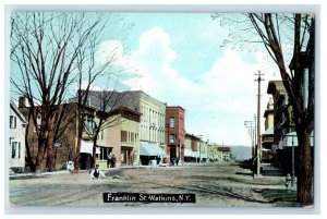 c1910's View Of Franklin St. Watkins New York NY Unposted Antique Postcard