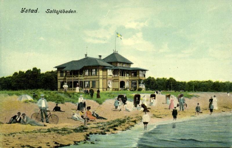 sweden, YSTAD, Saltsjöbaden, Beach Scene, Bike (1910s)