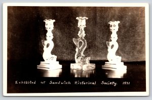 Sandwich MA~Glassware Fish Exhibit Of Historical Society~1930s RPPC Postcard