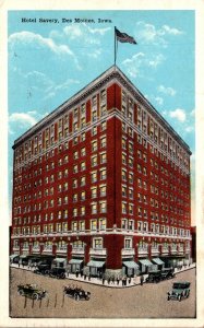 Iowa Des Moines Hotel Savery 1924