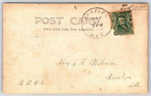 Bartley NE United Methodist Episcopal Church~Corner Tower w/Small Steeple~RPPC