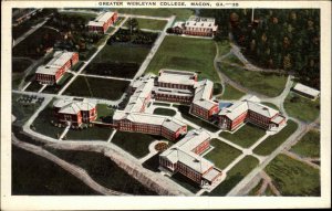 Macon Georgia GA Greater Wesleyan College Campus Air View Vintage Postcard