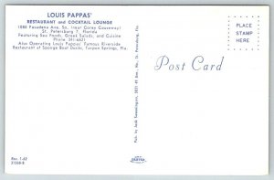 St. Petersburg  Florida  Louis Pappas' Restaurant  Postcard