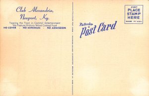 Artie Dennert's Club Alexandria, Newport, Kentucky, Early Linen Postcard, Unused