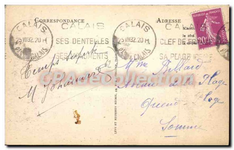 Old Postcard Calais The Beach