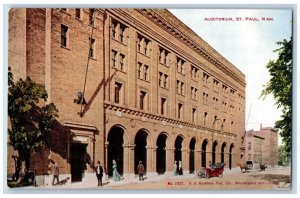 St. Paul Minnesota Postcard Auditorium Exterior Building c1910 Vintage Antique