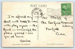 HYANNIS, Cape Cod Massachusetts MA ~ THE COFFEE HOUSE Dining Room 1940 Postcard