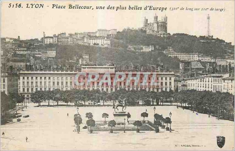 Postcard Old Lyon Bellecour Square one of the most Beautiful in Europe