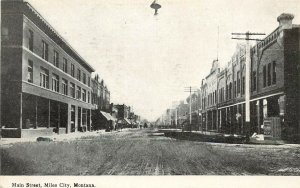 c1907 Postcard; Main Street, Miles City MT Custer County, Unposted