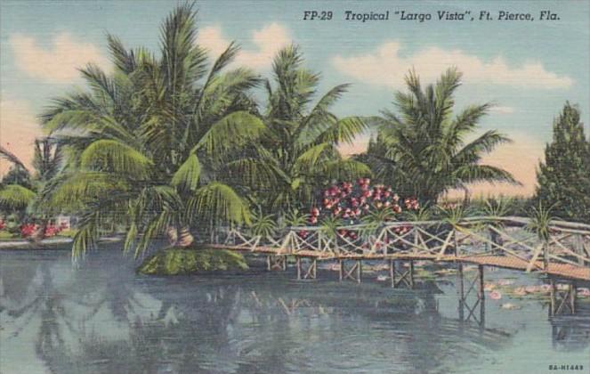 Florida Fort Lauderdale Tropical Largo Vista 1953 Curteich