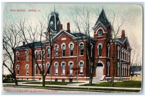 1908 Exterior View High School Building Boone Iowa IA Vintage Antique Postcard