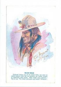 LP69    Native American Indian, old Postcard,  Artist E. S. 