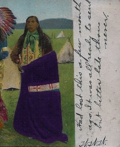 H-039  A Western American Indians Undivided Back Real Color Picture Postcard