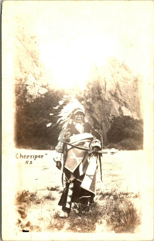 RPPC Chief Cheeryipee, Joe Cherepee Tafoya, Pueblo Chief, Colorado Postcard