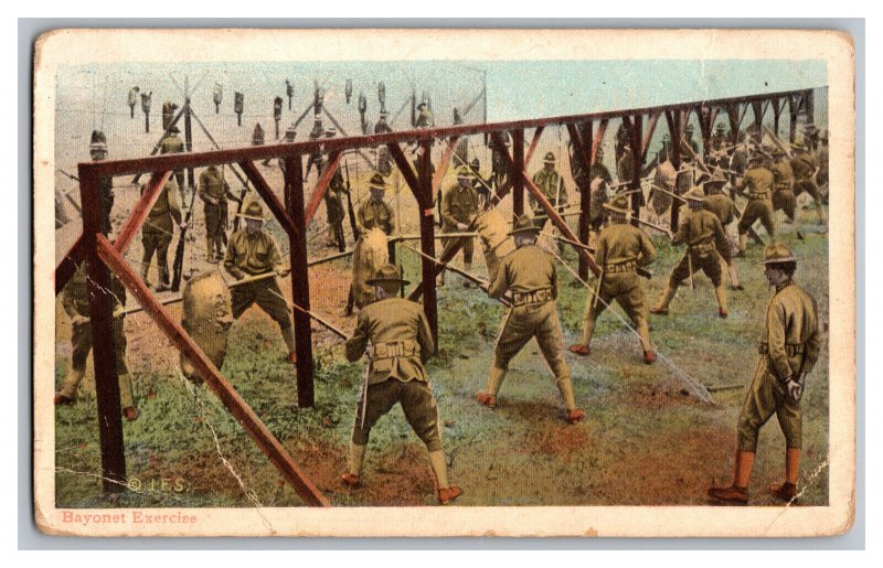 WWI World War One Bayonet Exercise  Illus Postal Card Nov. Co. N. Y. No. 1360-21