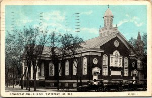 Vtg 1930s Congregational Church Watertown South Dakota SD Postcard