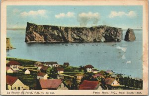 Canada Perce Rock P.Q From South Quebec Vintage Postcard 03.60