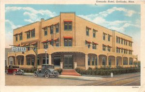 J57/ Grenada Mississippi Postcard c1940s Linen Grenada Hotel Building 42