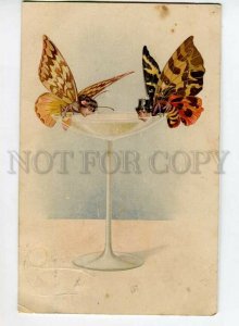 3150315 Fantasy BUTTERFLY w/ Lady Head VIENNE Munk vintage PC