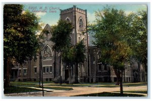 1914 Methodical Episcopal Church Building Dirt Road Centerville Iowa IA Postcard