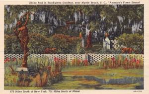 MYRTLE BEACH SOUTH CAROLINA~DIANA POOL~BROOKGREEN GARDENS POSTCARD 1940s