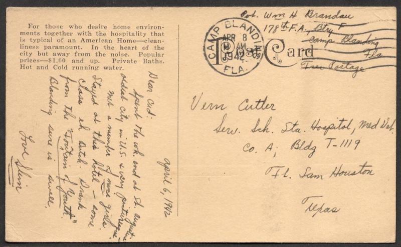 Free Frank Soldier Correspondence from Camp Blanding, Fla.