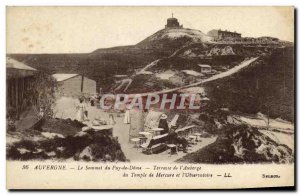 Old Postcard The Auvergne The top of Puy de Dome Terrace of The Mercury Templ...