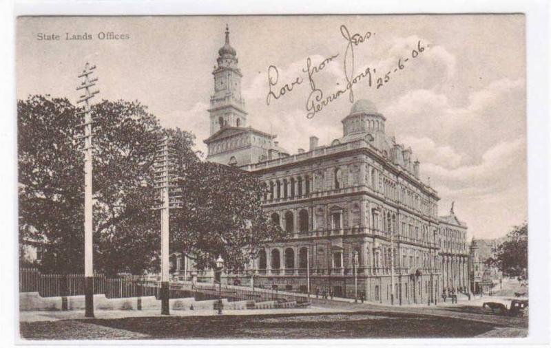 State Lands Offices Sydney NSW Australia 1906 postcard