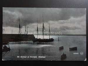 Somerset MINEHEAD Old Harbour by Moonlight c1907 by Valentine 58886