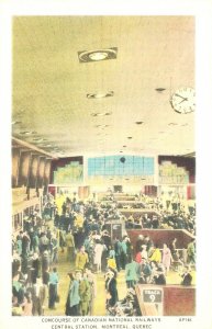 Montreal Quebec Canada Concourse Railroad Train Station Postcard