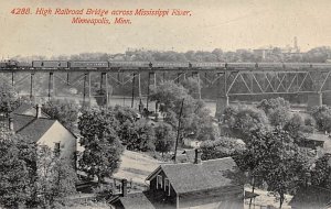 High Railroad Bridge Mississippi River - Minneapolis, Minnesota MN  