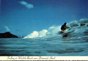 Hawaii Waikiki Beach Surfing Near Diamond Head