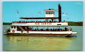 LAKE of the OZARKS, Missouri MO ~ TOM SAWYER Paddle Wheel Boat c1960s Postcard