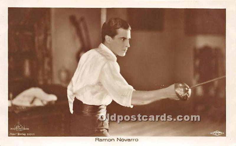 Old Vintage Fencing Postcard Post Card Ramon Novarro Real Photo Unused