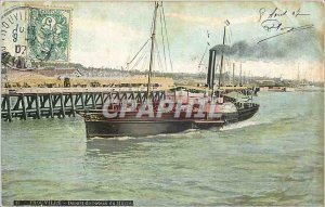 Old Postcard Trouville Depart from Boat Haven