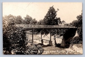 J87/ North Dover Ohio RPPC Postcard c1910 Cleveland Leiter High Bridge  1937