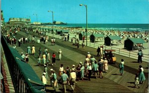 Atlantic City New Jersey NJ Boardwalk Vtg Chrome Postcard Plastichrome