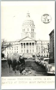 KANSAS TOPEKA BUFFALO Co VINTAGE REAL PHOTO POSTCARD RPPC PHOTOMONTAGE collage