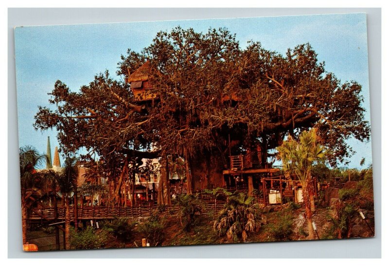Vintage 1960's Postcard Walt Disney World Swiss Family Island Treehouse Orlando