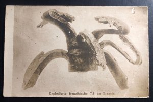 Mint Germany Real Picture Postcard RPPC exploded French Grenade 7,5cm