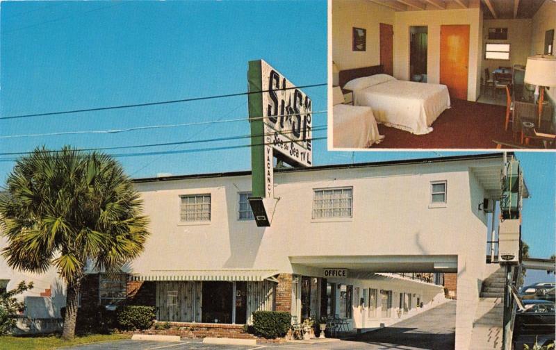 DAYTONA FLORIDA SI SI MOTEL ATLANTIC AVE AT OCEAN AVENUE POSTCARD c1960-70s