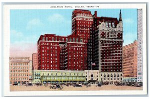 c1940's Adolphus Hotel & Restaurant Building Classic Cars Dallas Texas Postcard