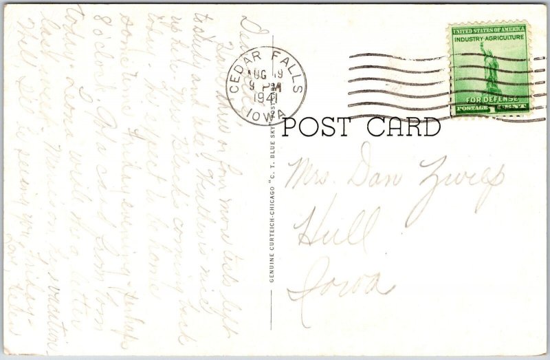 1941 Commons Iowa State Teachers College Cedar Falls Iowa IA Posted Postcard
