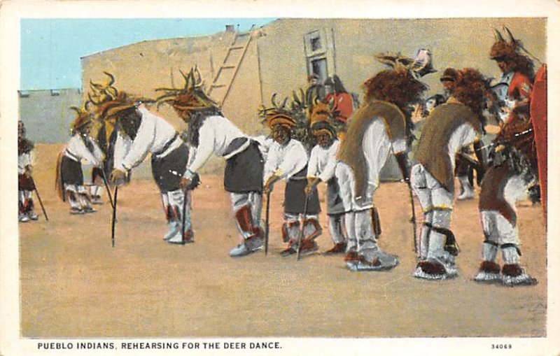 Pueblo Indians Rehearsing For The Deer Dance Unused 