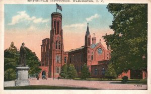 Vintage Postcard 1920's View of Smithsonian Institution Building Washington D.C.