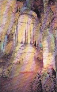 New Mexico Carlsbad Caverns Frozen Waterfall In The Green Lake Room