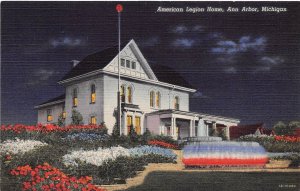 American Legion Home Ann Arbor Michigan linen postcard