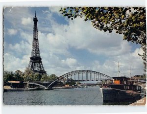 Postcard Picturesque Eiffel Tower Paris France