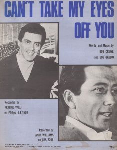 Can't Take My Eyes Off You Frankie Valli Vintage Sheet Music